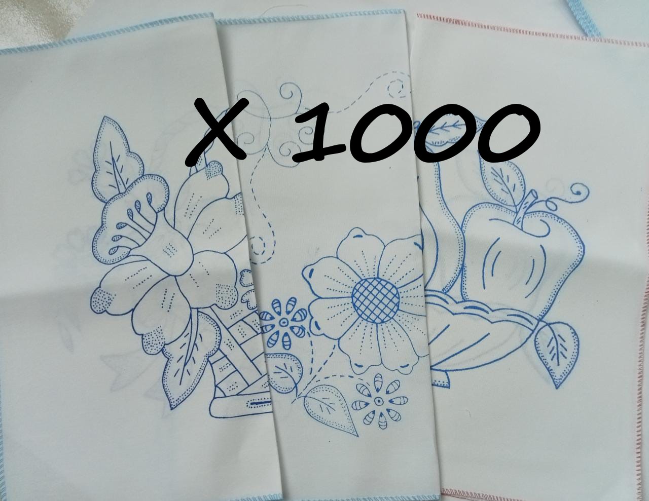 Paquete de 1000 Servilletas de manta 100% algodón para bordar
